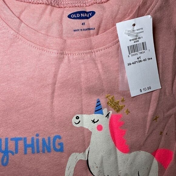 NWT Old Navy Girls Toddler Size 4T Long Sleeve Shirt - Picture 2 of 4